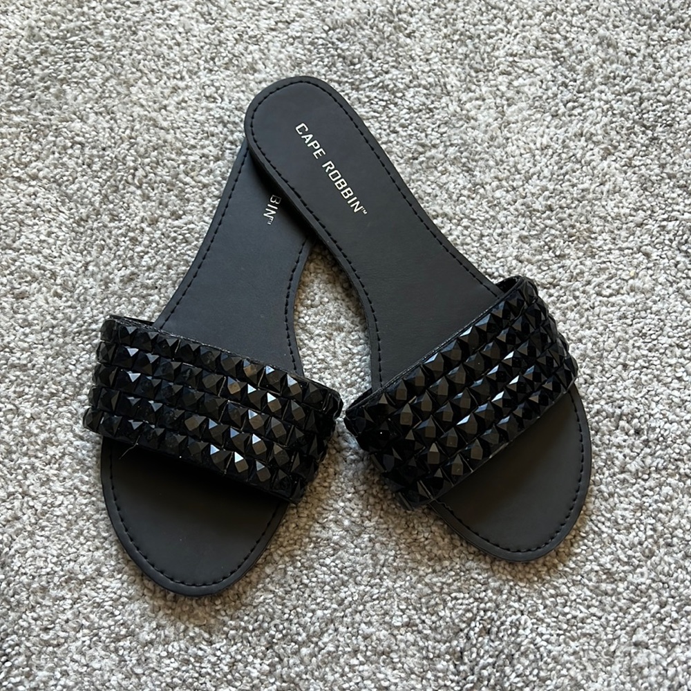 Black studded sandals